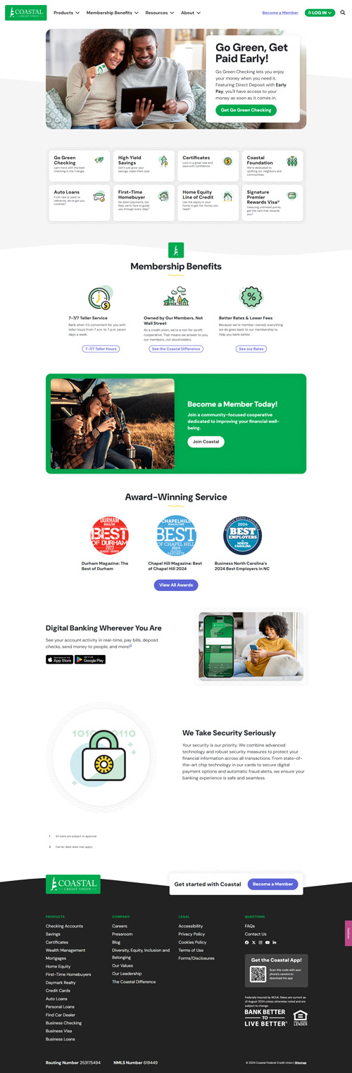 Screenshot of the Main page on launching day.