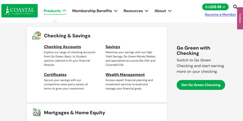 Screenshot of the Main Navigation